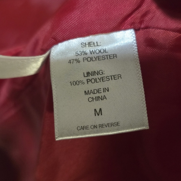 NEW YORK & COMPANY Red Pea Coat - Picture 7 of 8